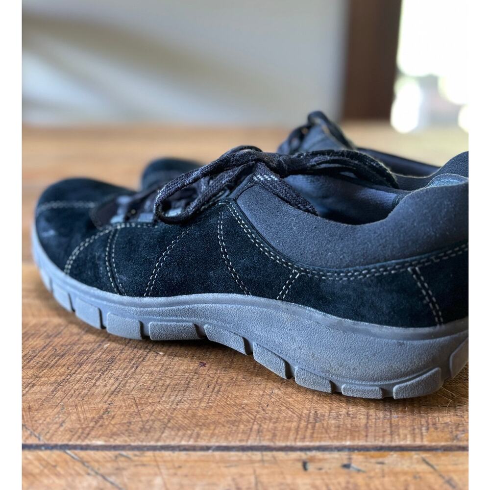 Clarks Collection Womens Triumph Film Sneakers Black Suede Shoes Size 8 - Picture 7 of 9